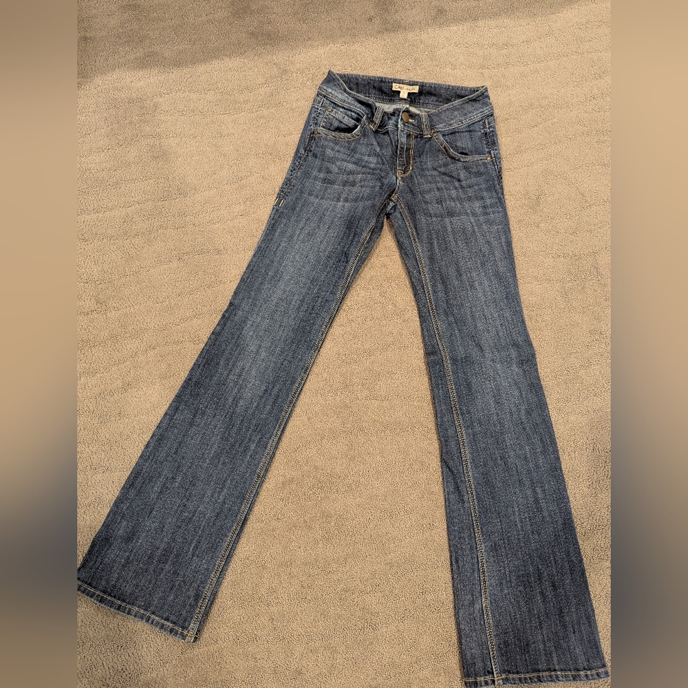 CAbi Bootcut Slightly Distressed Flap Pocket Jean Style 876L